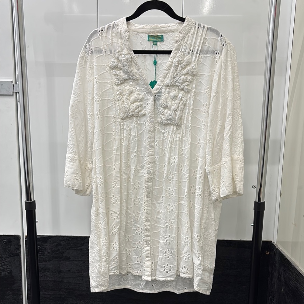 Giacomo Cinque White Embroidered Blouse